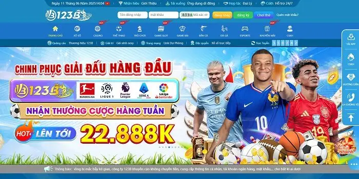 Cá cược thể thao 123B luôn thu hút đông đảo người chơi tham gia
